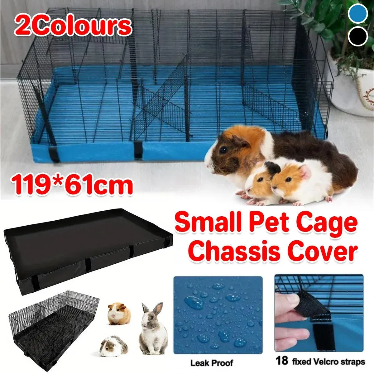 Waterproof Small Pet Crate Sump Cover Dirt Resistant Mat Easy to Clean Protector - Black image 2
