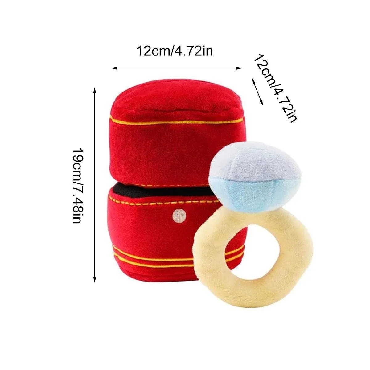 Plush Pet Toy Interactive Ring Box Chew Toy for Dogs and Cats Soft Squeaky Play image 3