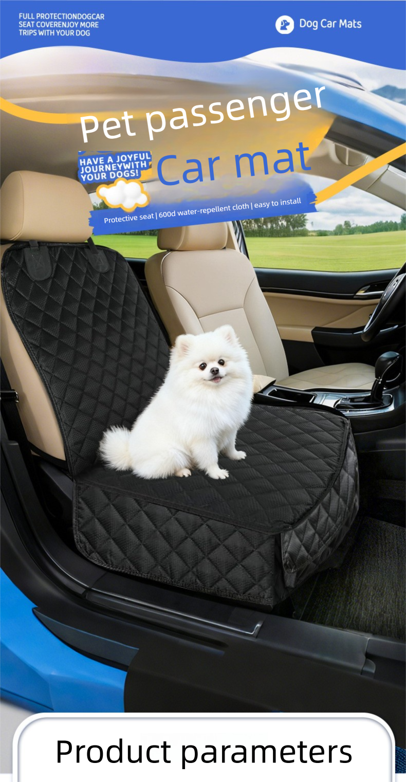 Dog Front Car Seat Cover 600D Oxford Fabric Waterproof Quilted Pet Seat…, 44 × 53cm image 2