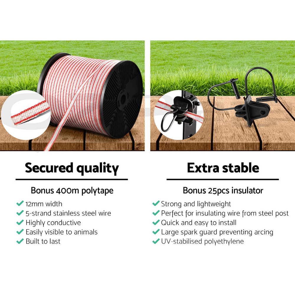 Giantz Electric Fence Poly Tape 400M Insulator image 6
