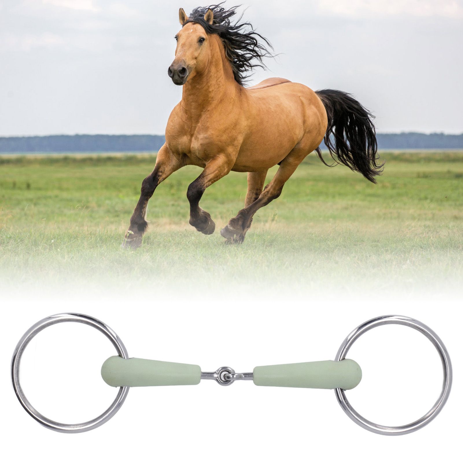 130mm Horse Mouth Snaffle with Chain Stainless Steel Horse Bit for Equestrian Training… image 12