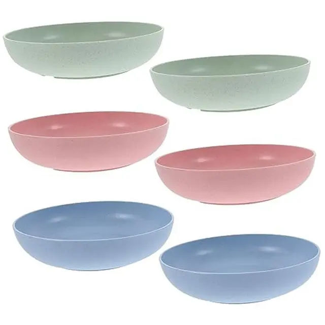 6pcs Shallow Plastic Cat Bowls Whisker Fatigue Relief Spacious Feeding Dishes for…