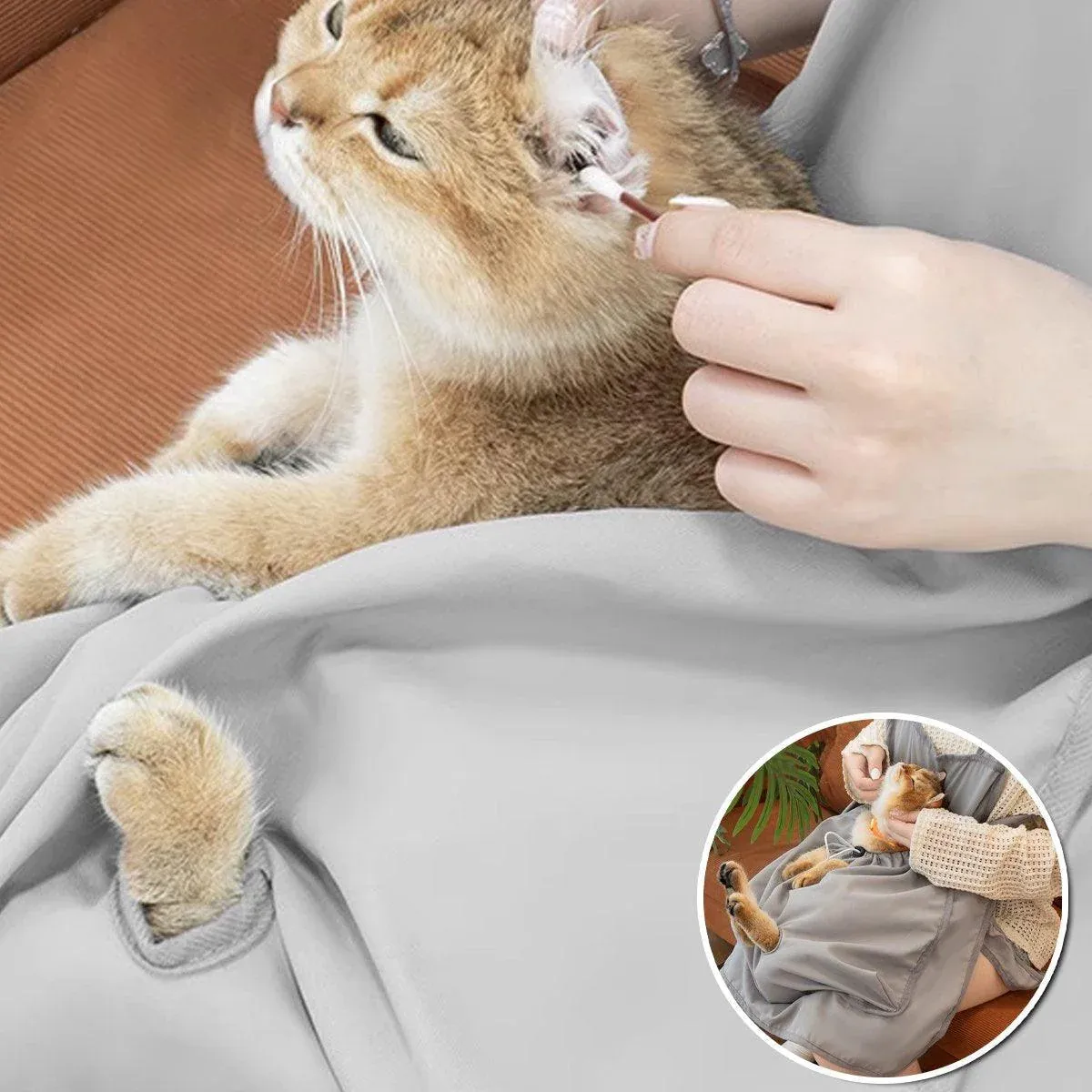 Cat Carrying Apron Non Stick Hair Kangaroo Pouch Pet Grooming Suit Portable image 9