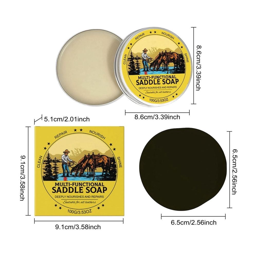 Leather Saddle Soap Deep Cleansing and Nourishing 2-In-1 Saddle Care Cream for… image 3