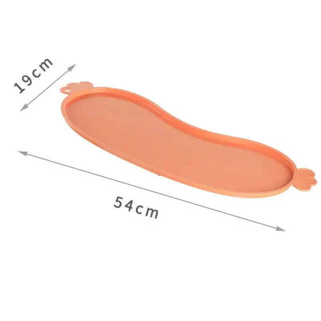 Orange Non-Slip Pet Feeding Mat - Waterproof Dog & Cat Food Bowl Placemat with Raised…
