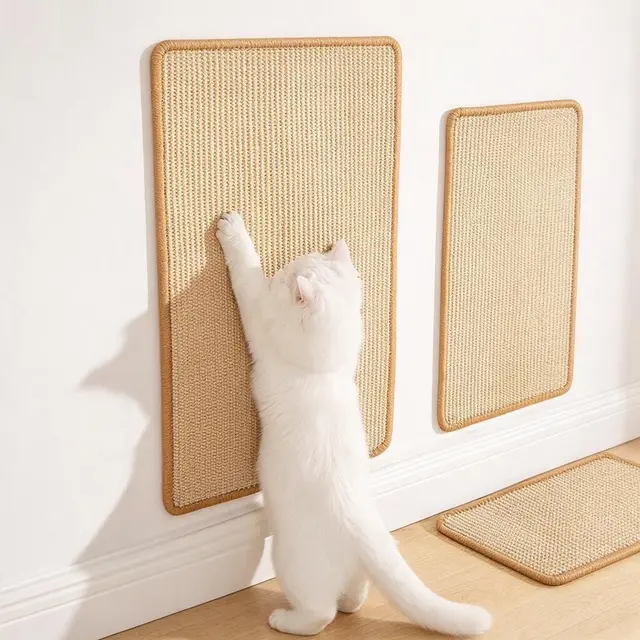 Cat Wall Claw File Panel with Velcro Backing 50x90cm Untreated Raw Sisal…, 50 × 90cm