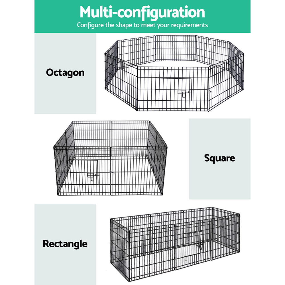 i.Pet 24" 8 Panel Dog Playpen Pet Fence Exercise Cage Enclosure Play Pen image 4