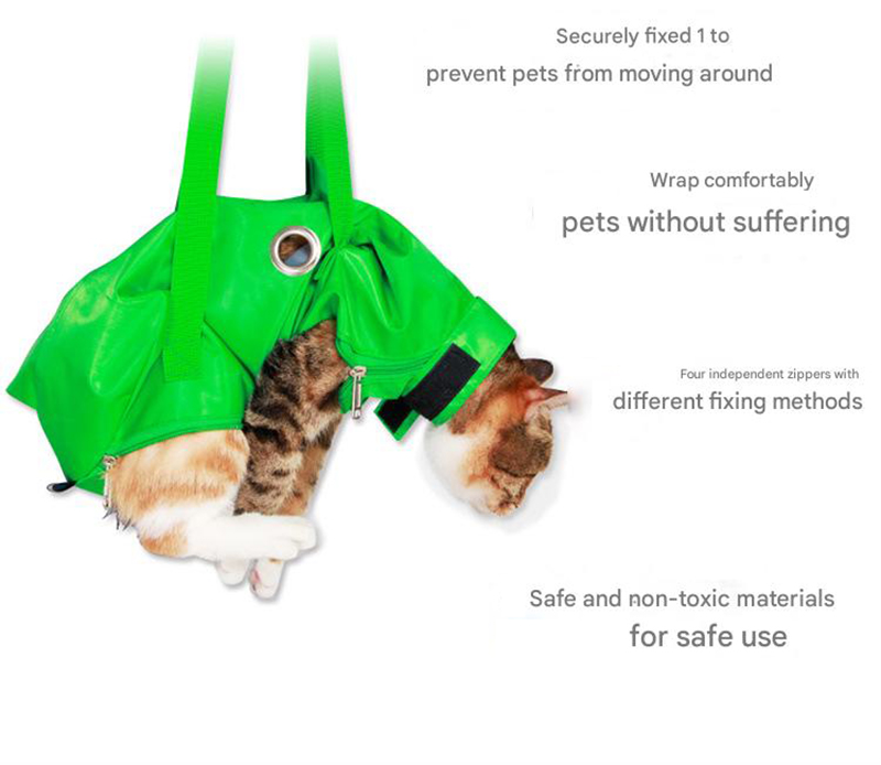 Size S Yellow Multi-Functional Cat Grooming Bag - Anti-Scratch Restraint Pouch for… image 4