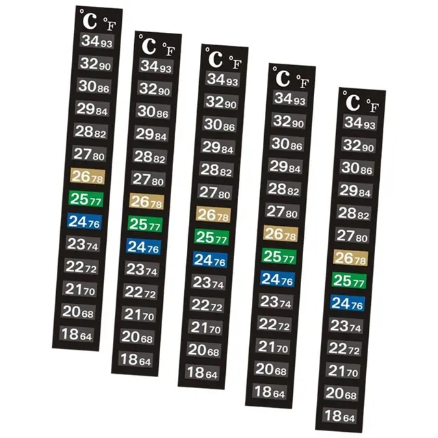 5x Aquarium Thermometer Strips