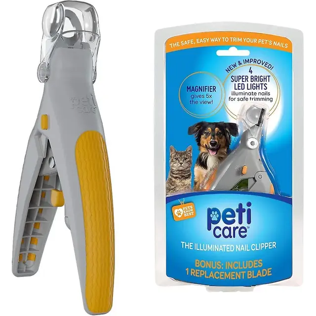 Pet Nail Clippers with LED Light 5x Magnifier and Nail Catcher for Cats and Dogs