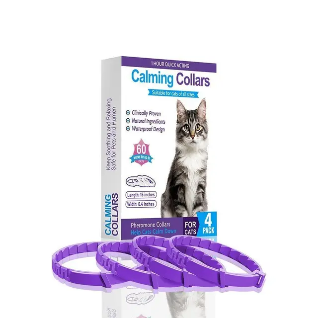 4 Pack Purple Cat Calming Collar 38cm
