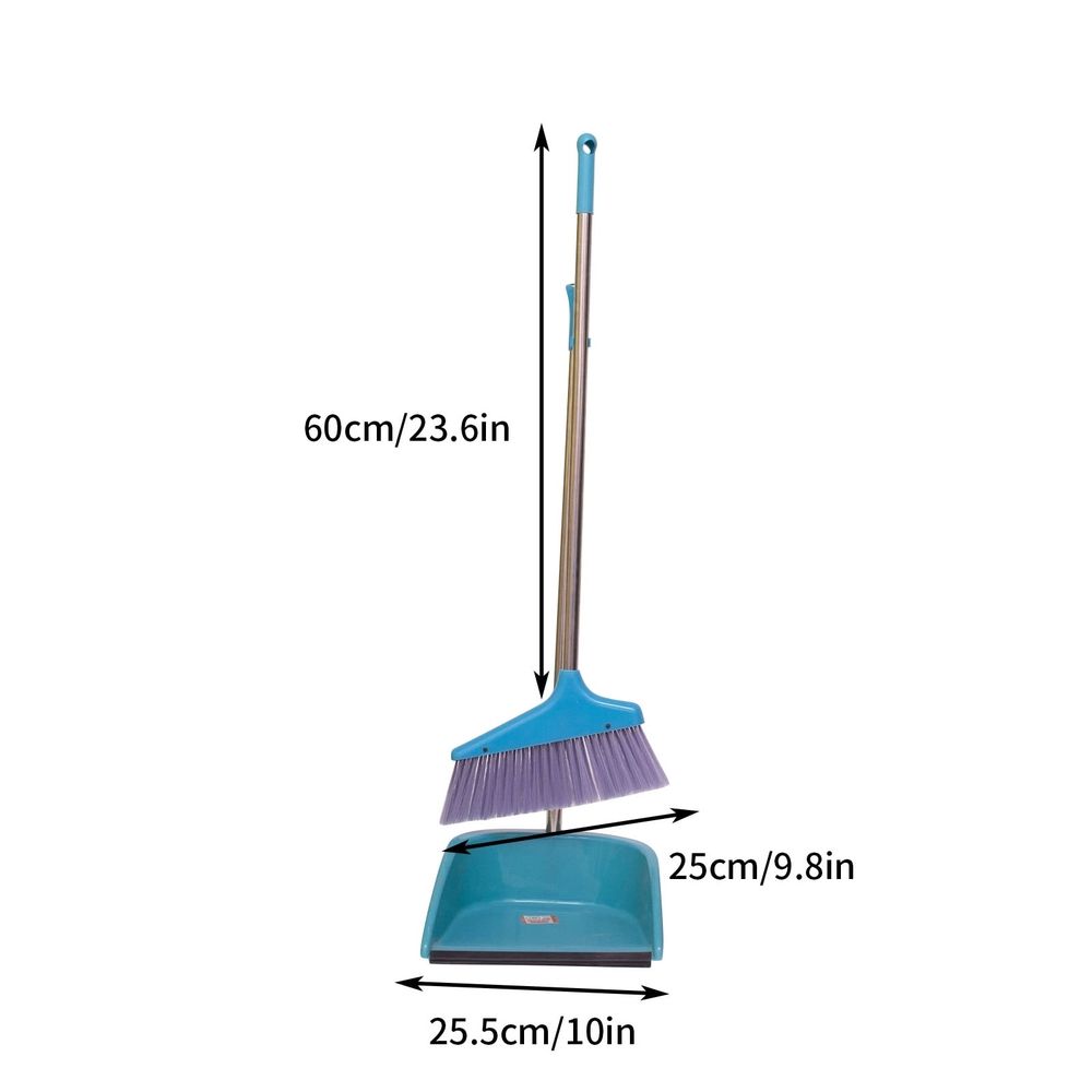 Dustpan and Broom Set - Stainless-Steel Extendable Handle 37.8" with 180° Adjustable… image 3
