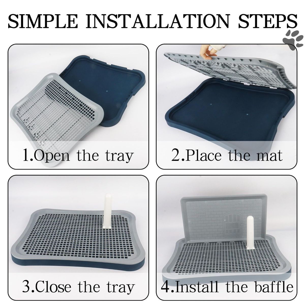 Dog Pee Pad Holder with Pee Pads, Blue image 6