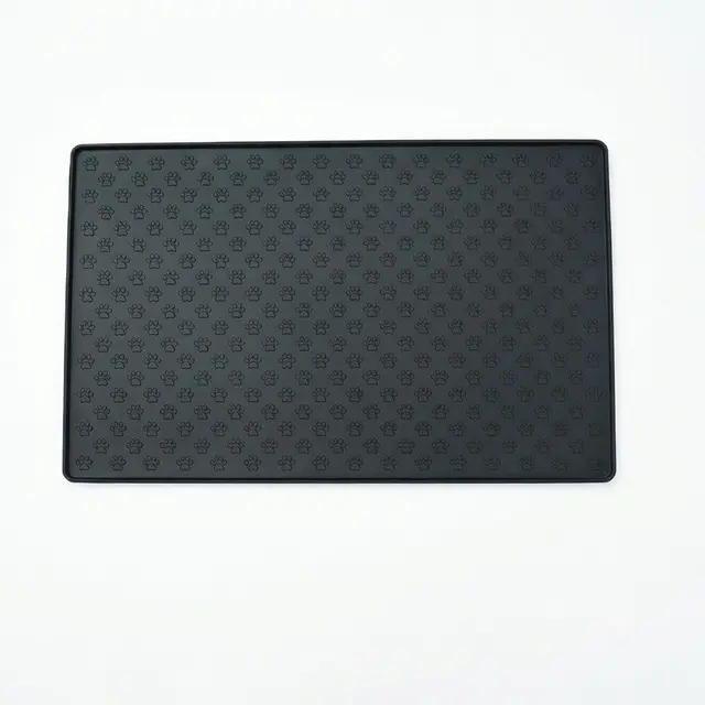 Whimsical Paw Print Silicone Pet Feeding Mat – Waterproof Non-Slip Cat and Dog Food…
