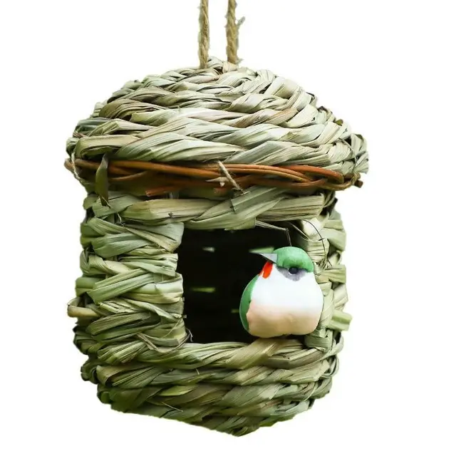 Qttie Bird Nest Breeding Box House Bed Cage Hut Cave Canary Finch Budgie Parrot…