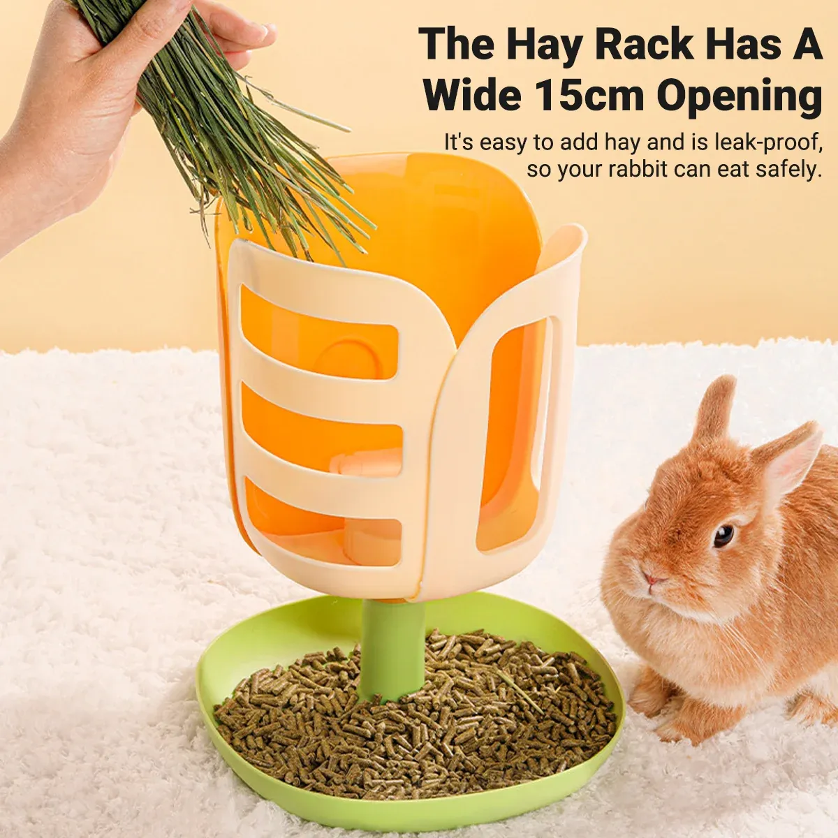 Rabbit Hay Rack Feeder Hay Bowl Food Container Anti Waste Easy Clean Durable image 11