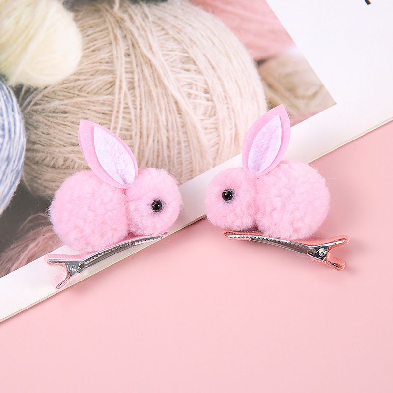 Cute cartoon rabbit hair clip three-dimensional soft plush rabbit hair clip suitable… image 2