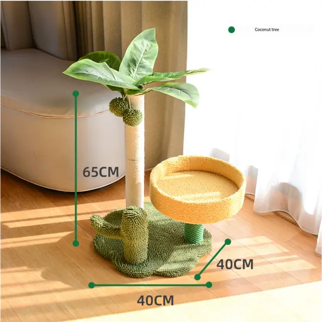 Cat Tree with Faux Leaves