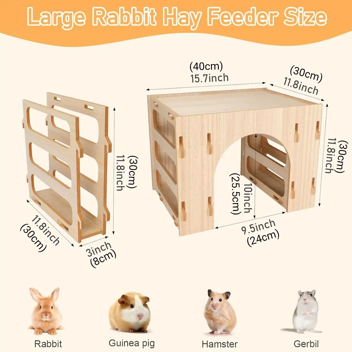 3 in 1 Hay Handmade Pet Feeder Universal Model for Small Animals Easy to Clean image 3