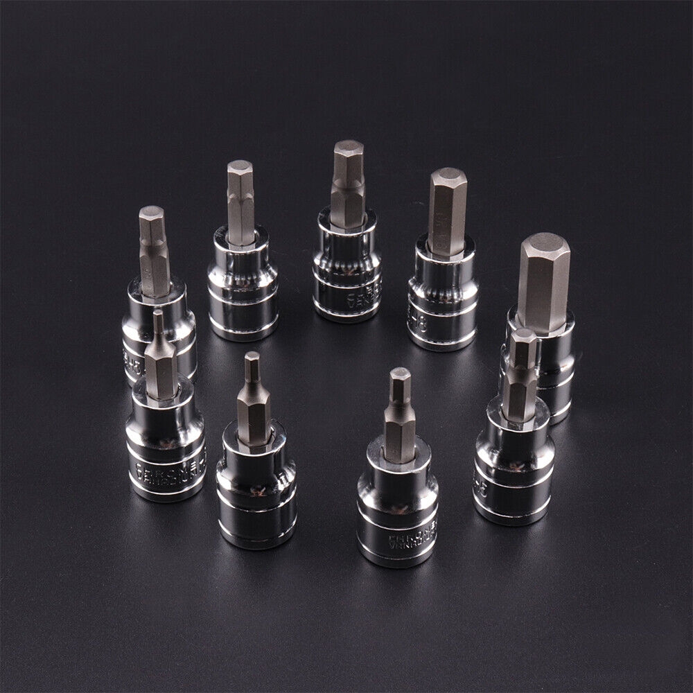 9pcs Allen Key Sockets Hex Bit Socket Set 3/8" Drive Drill Metric Tools 2–10mm image 4