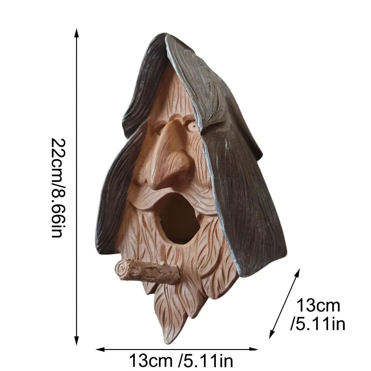 Human Face Birdhouse Resin Garden Ornament Outdoor Bird Nest Decor Statue image 3