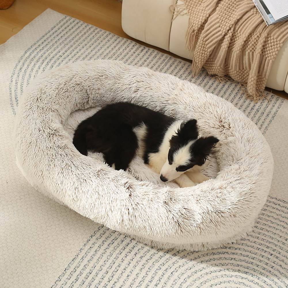 Fluffy Donut-Shaped Pet Bed- Soft, L