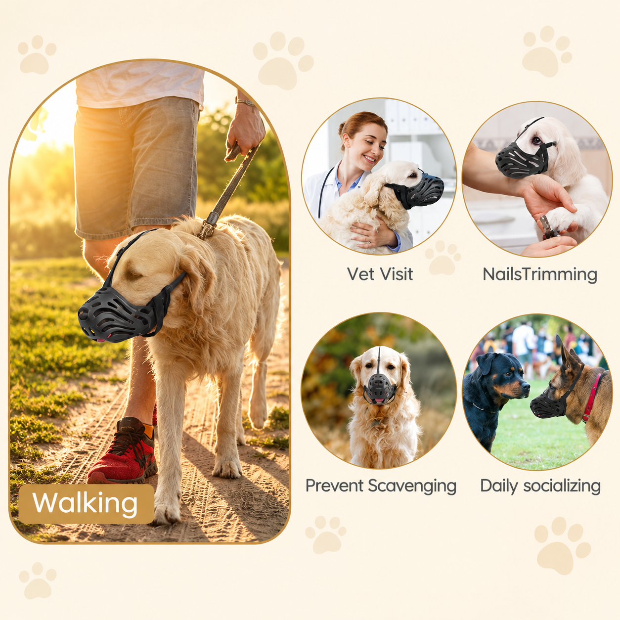 Soft Silicone Dog Muzzle with Adjustable Nylon Straps image 15