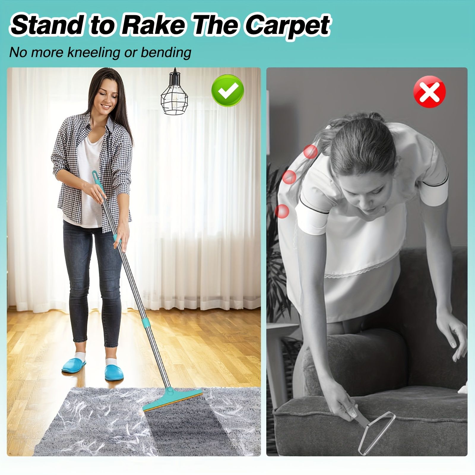 Blue Yellow pet hair remover broom image 8