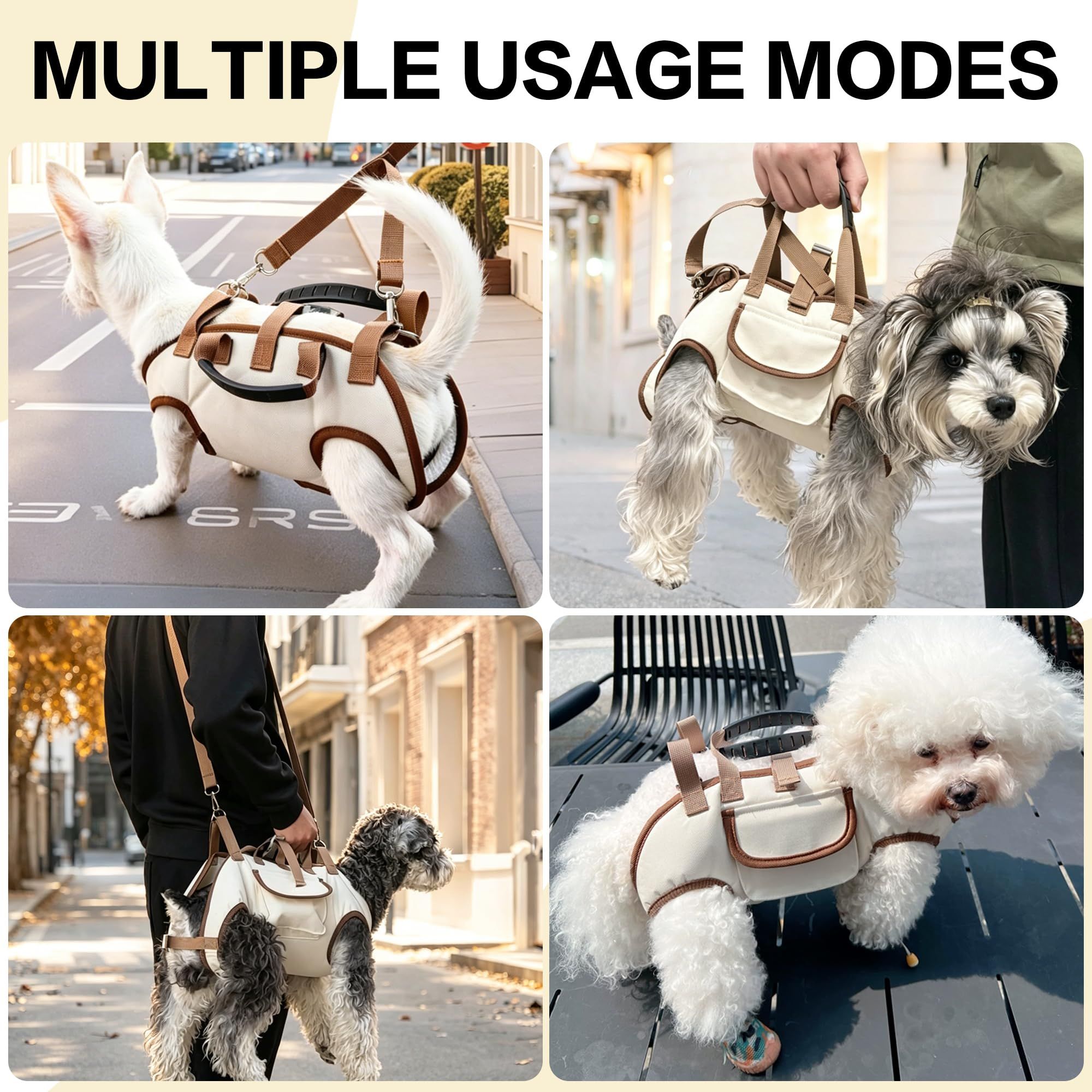 Hands Free Dog Backpack Carrier for Small Dogs, Brown, S image 6
