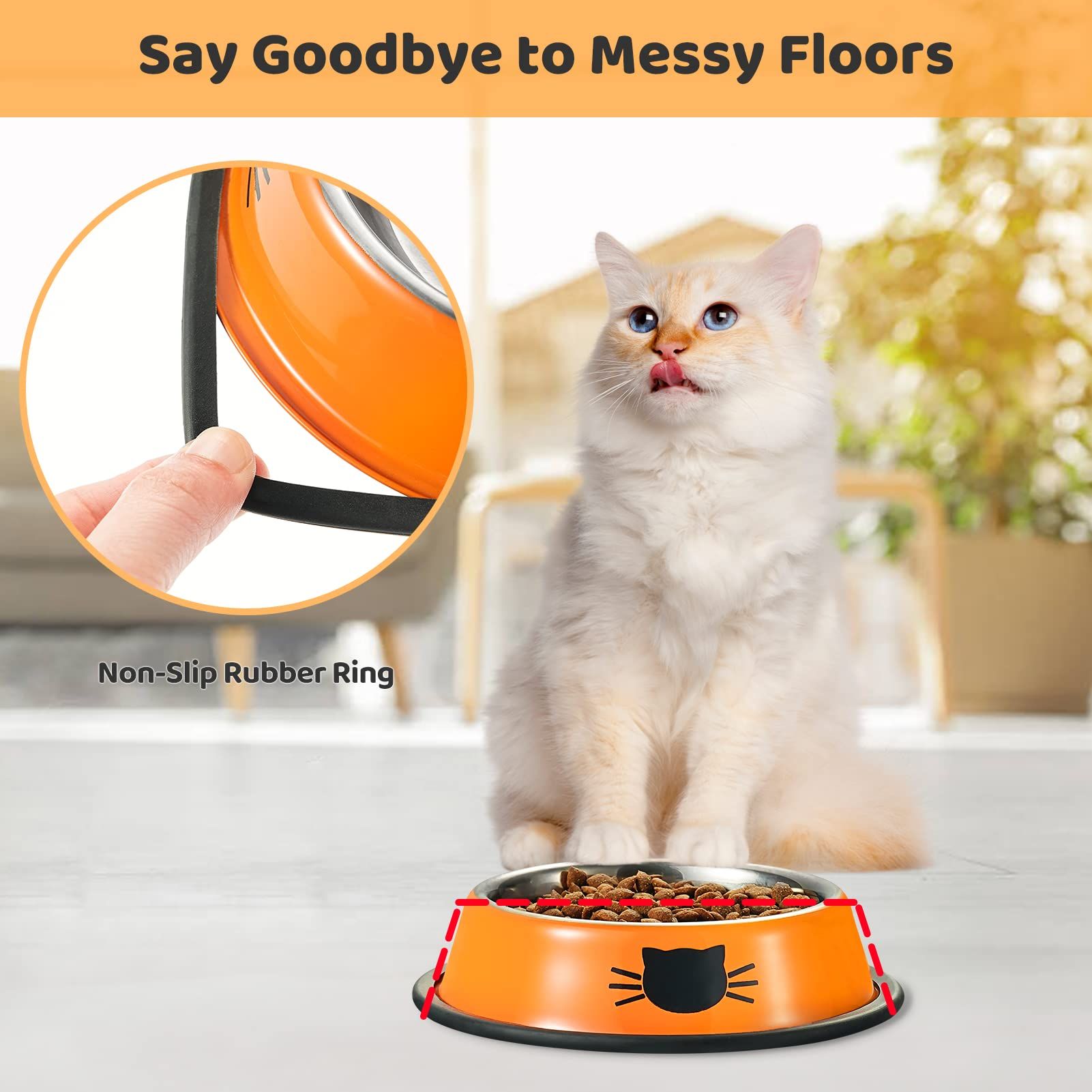 Cat Bowl Pet Bowl Water Bowl with Non-Slip Rubber Base Small Pet Bowl Cat Feeding… image 3
