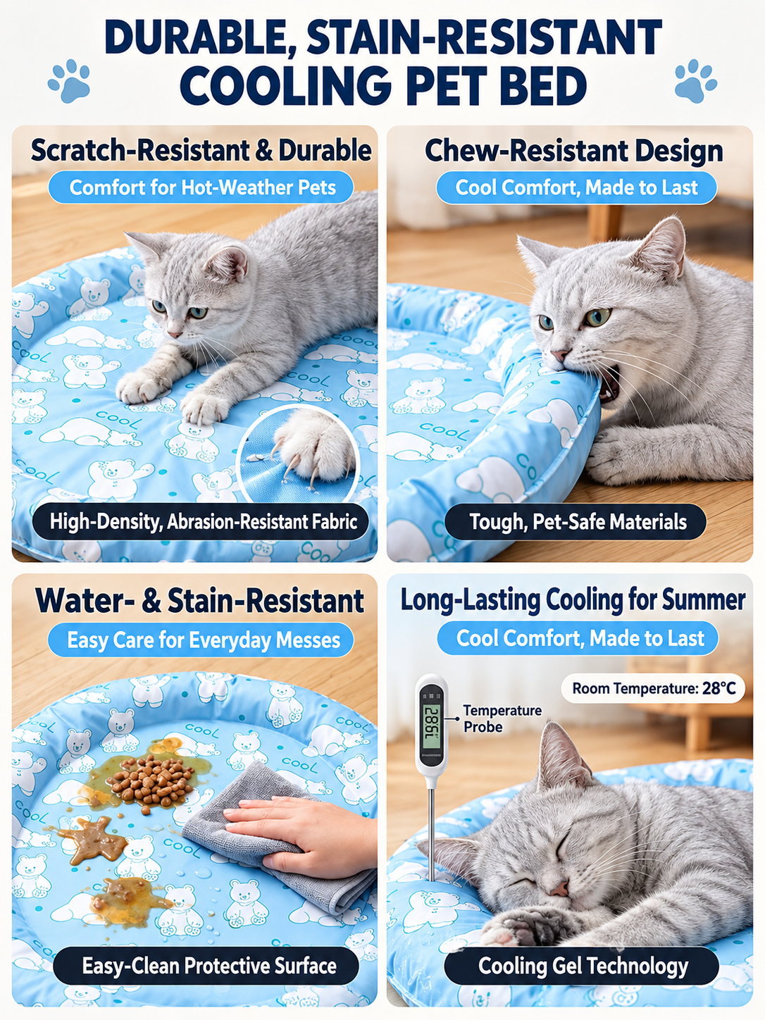 Summer Cooling Pet Bed for Cats and Dogs – Portable Pet Sleeping Pad for Home image 4