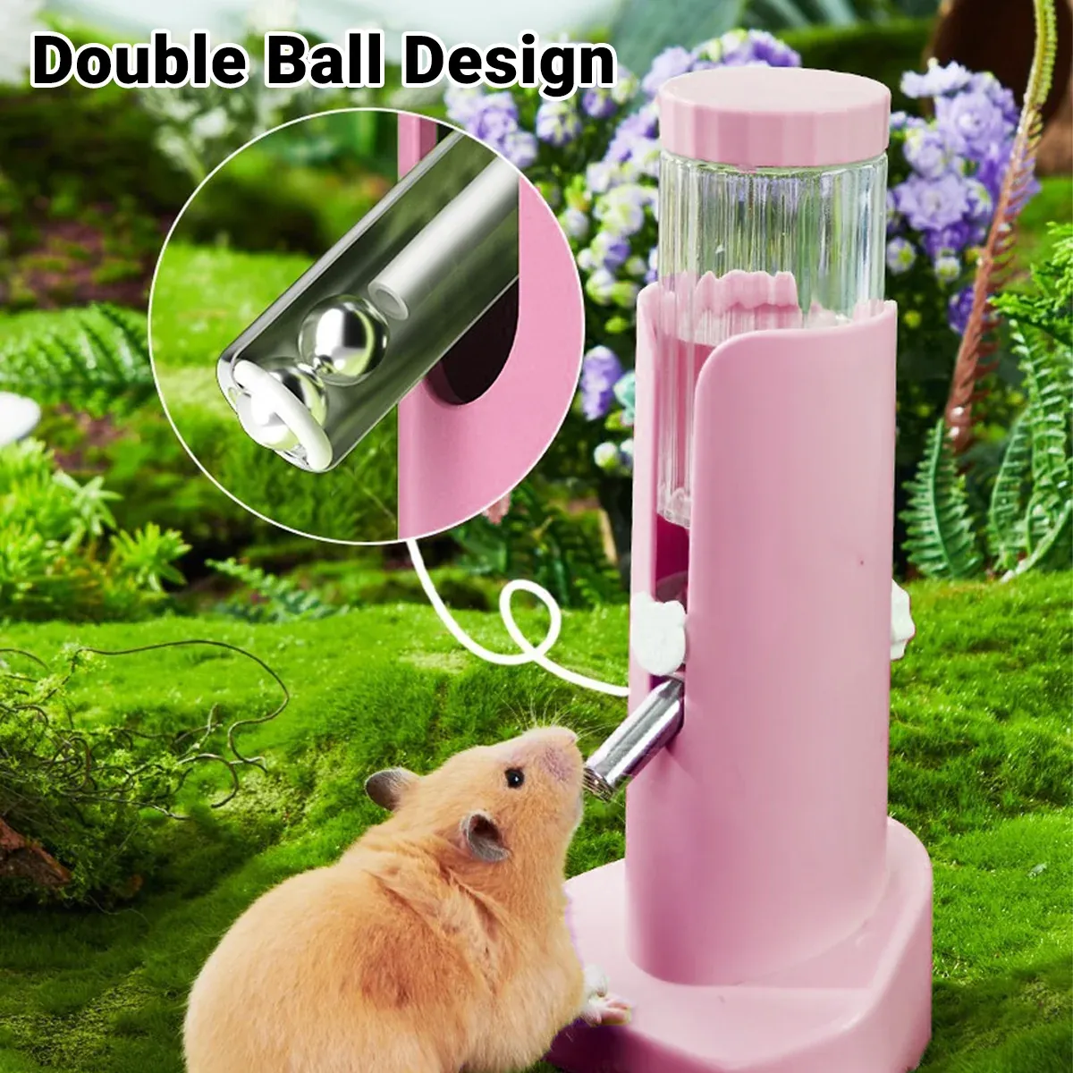 Hamster Water Dispenser Kettle Large Leak Proof Bracket Pet Drinking Supplies - Yellow image 5