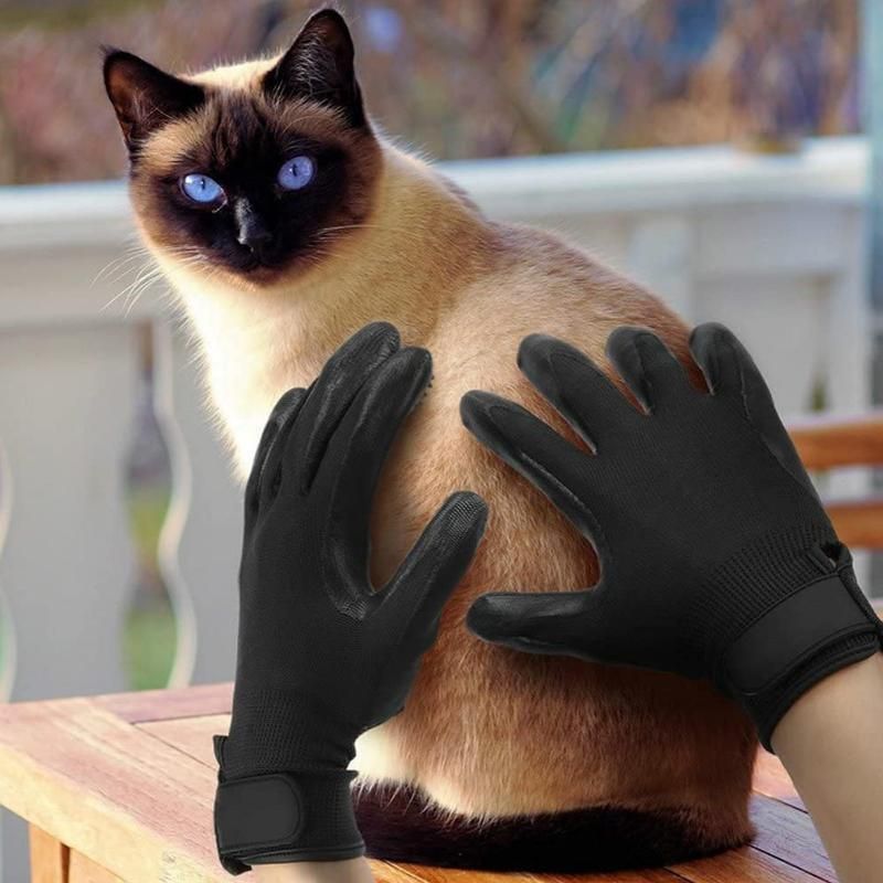 Black Pet Grooming Gloves - 1 Pair (2 Pieces) image 7