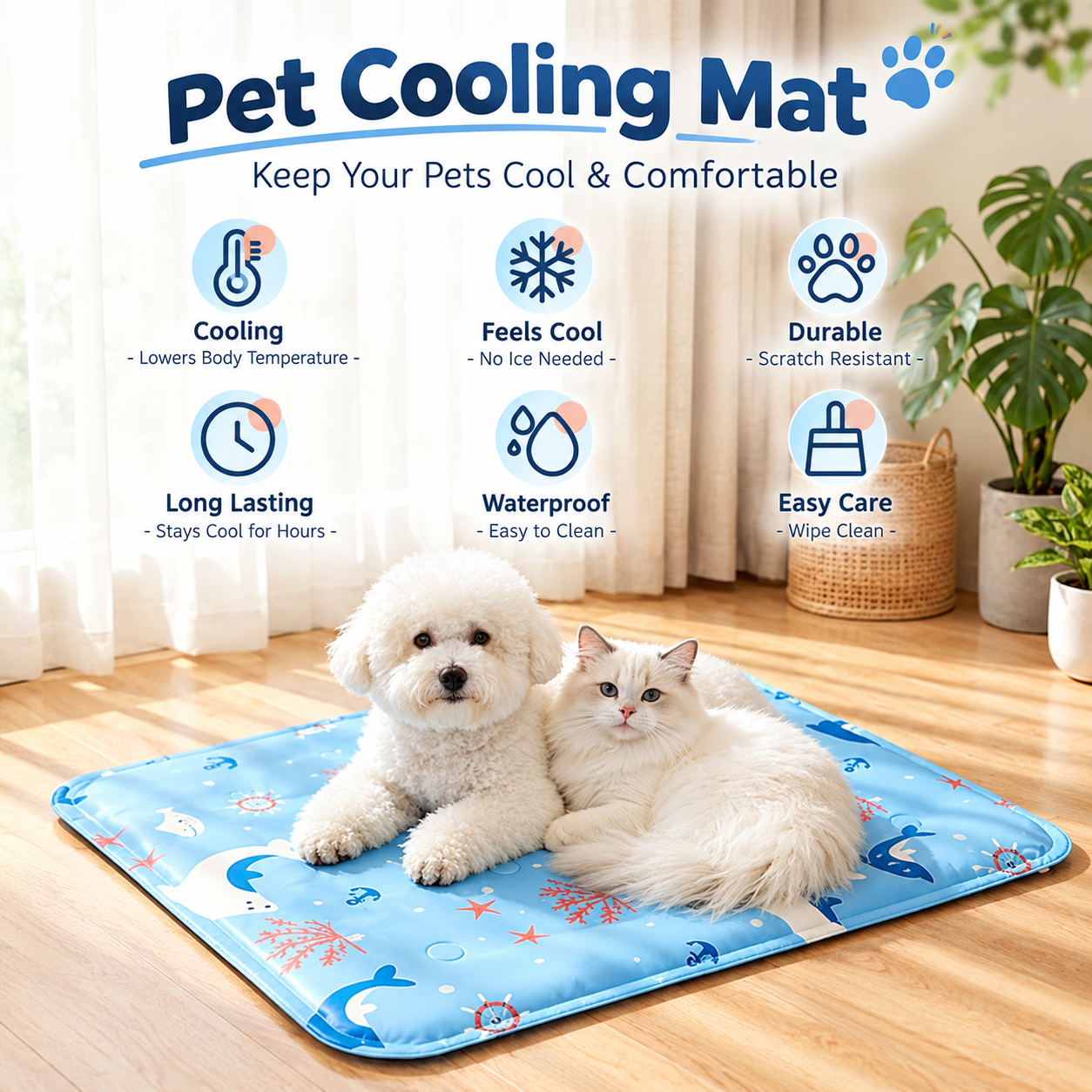 Cooling Gel Pet Mat for Dogs and Cats