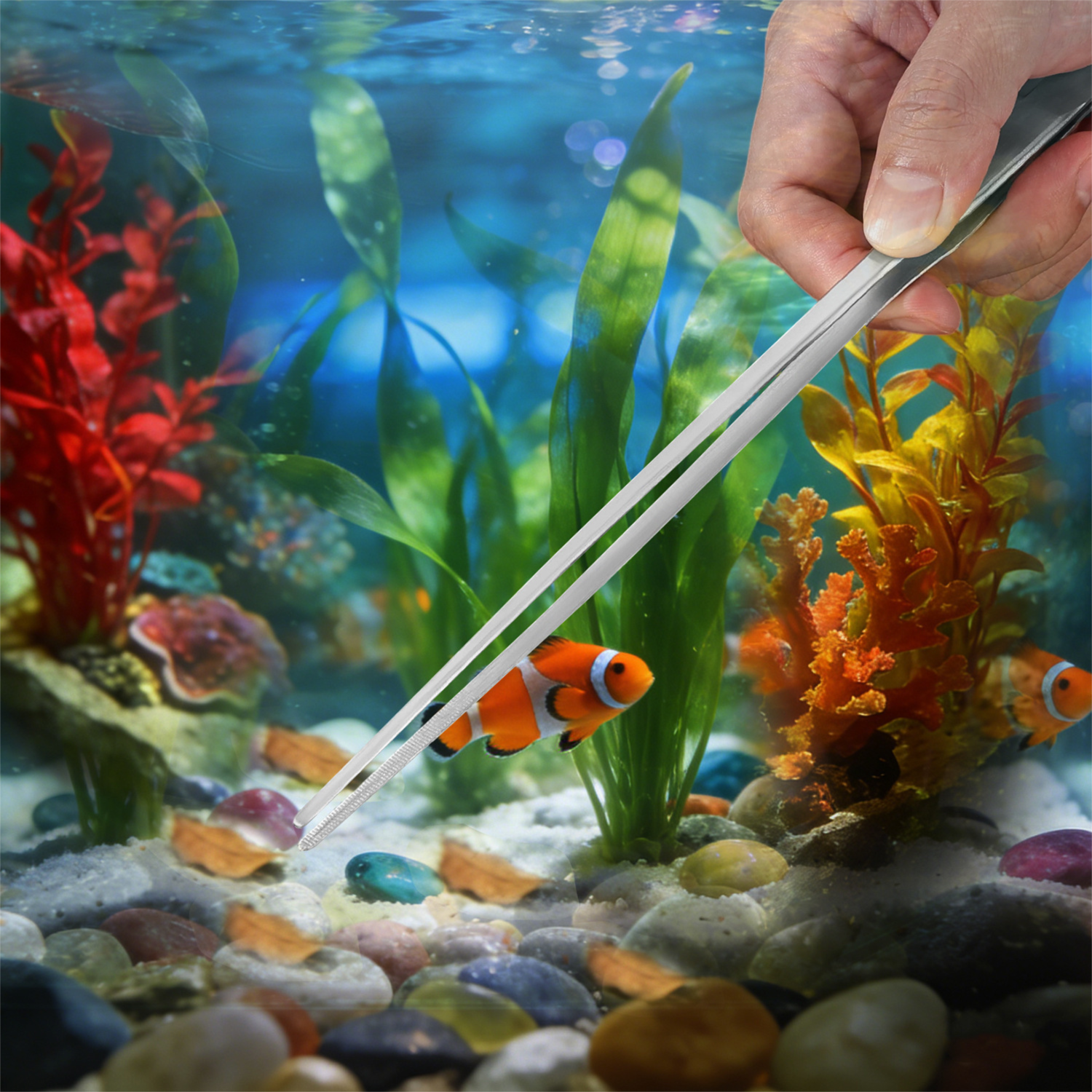 Silver Stainless Steel Aquarium Cleaning Tool Kit - 5 Piece Fish Tank Maintenance Set… image 4