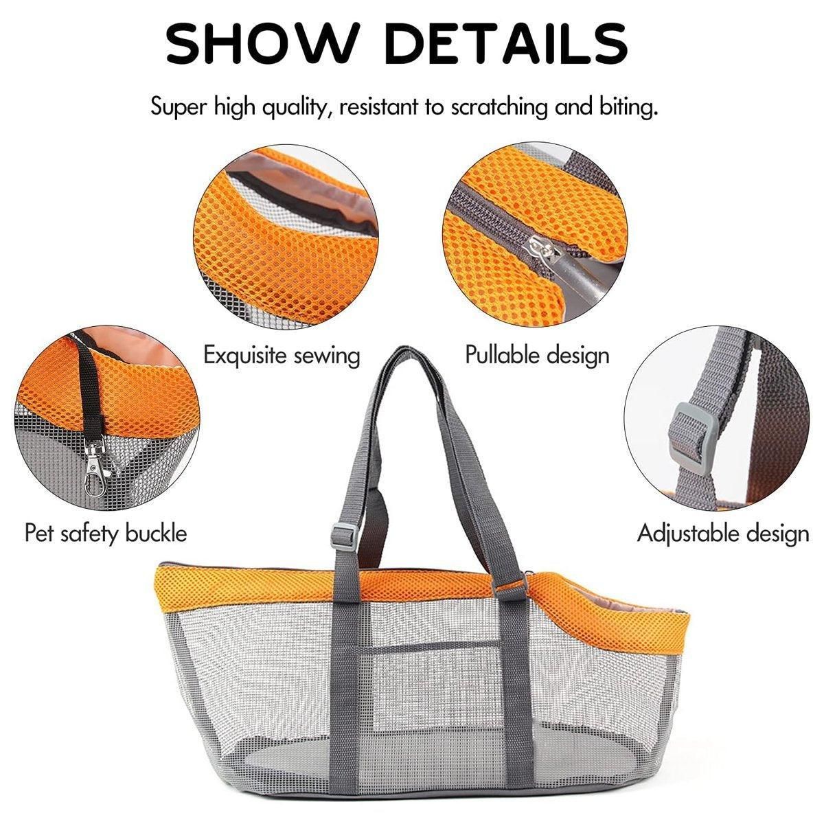 Mesh Dogs Carrying Bag Large Capacity Breathable Outdoor Travel Pet Carrier Bag image 4