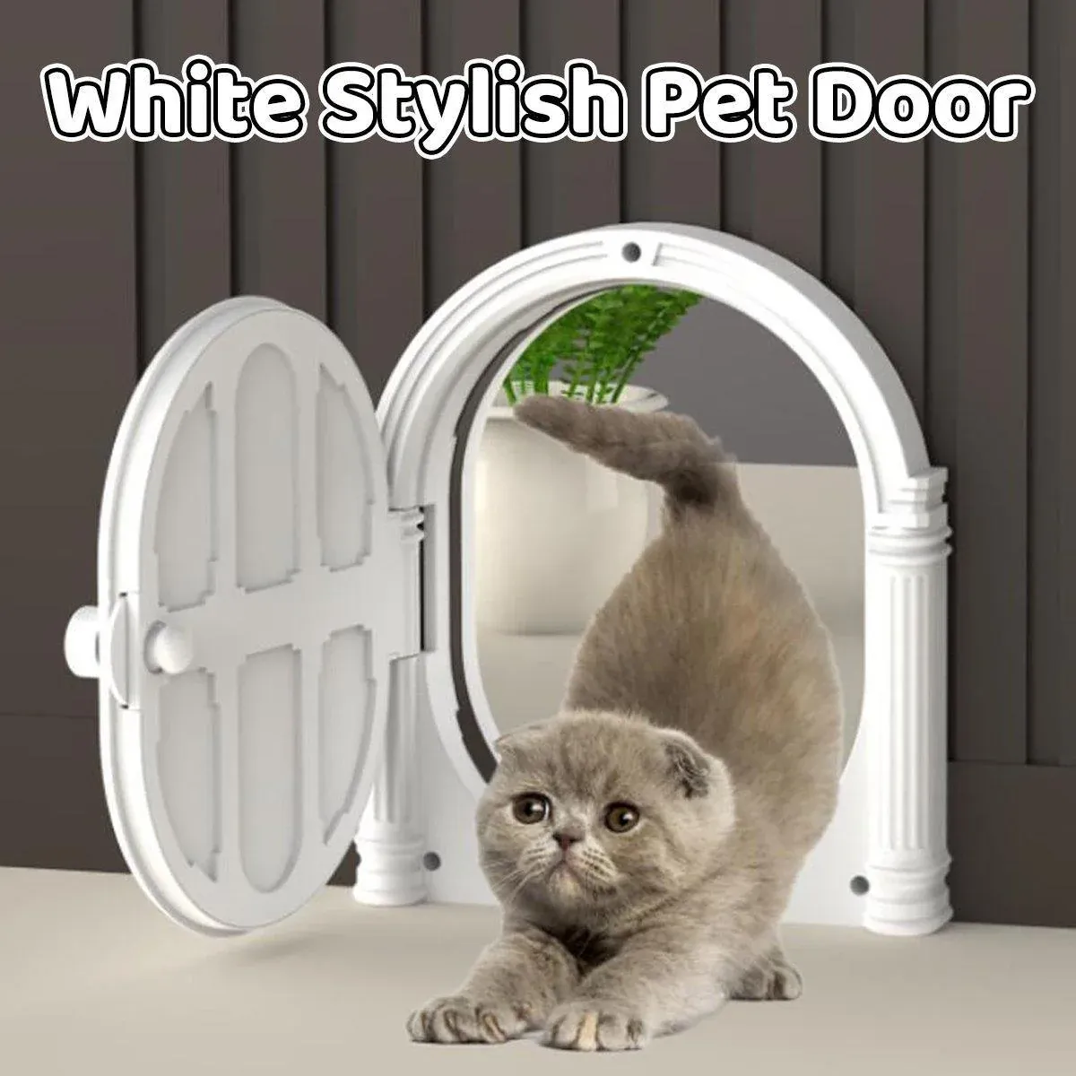 Controllable Cat Dog Door Flap for Pet House Adjustable Entry Exit Pet Door image 4