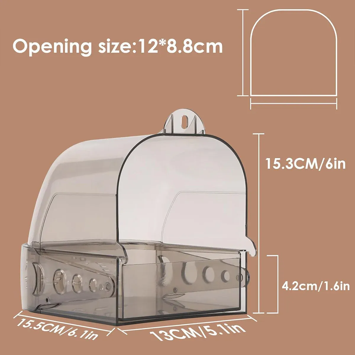 Parrot Bath Box Grey Bird Cage Accessory Bathroom Bird Bathtub for Small Birds image 3