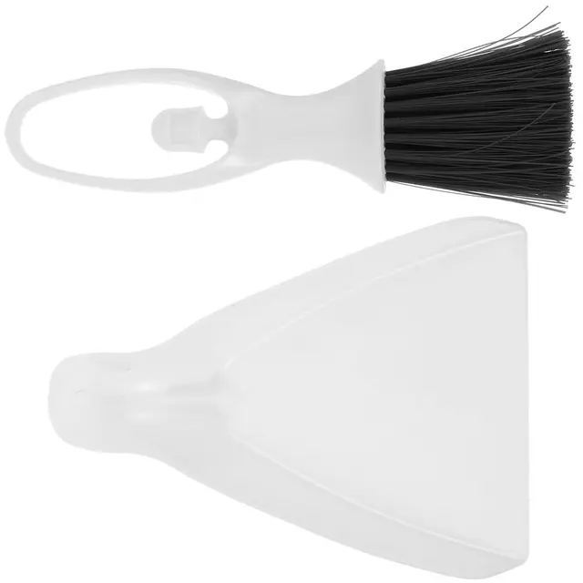 Compact White Plastic Dustpan and Brush Set for Cleaning Small Animal Cages and Pet…