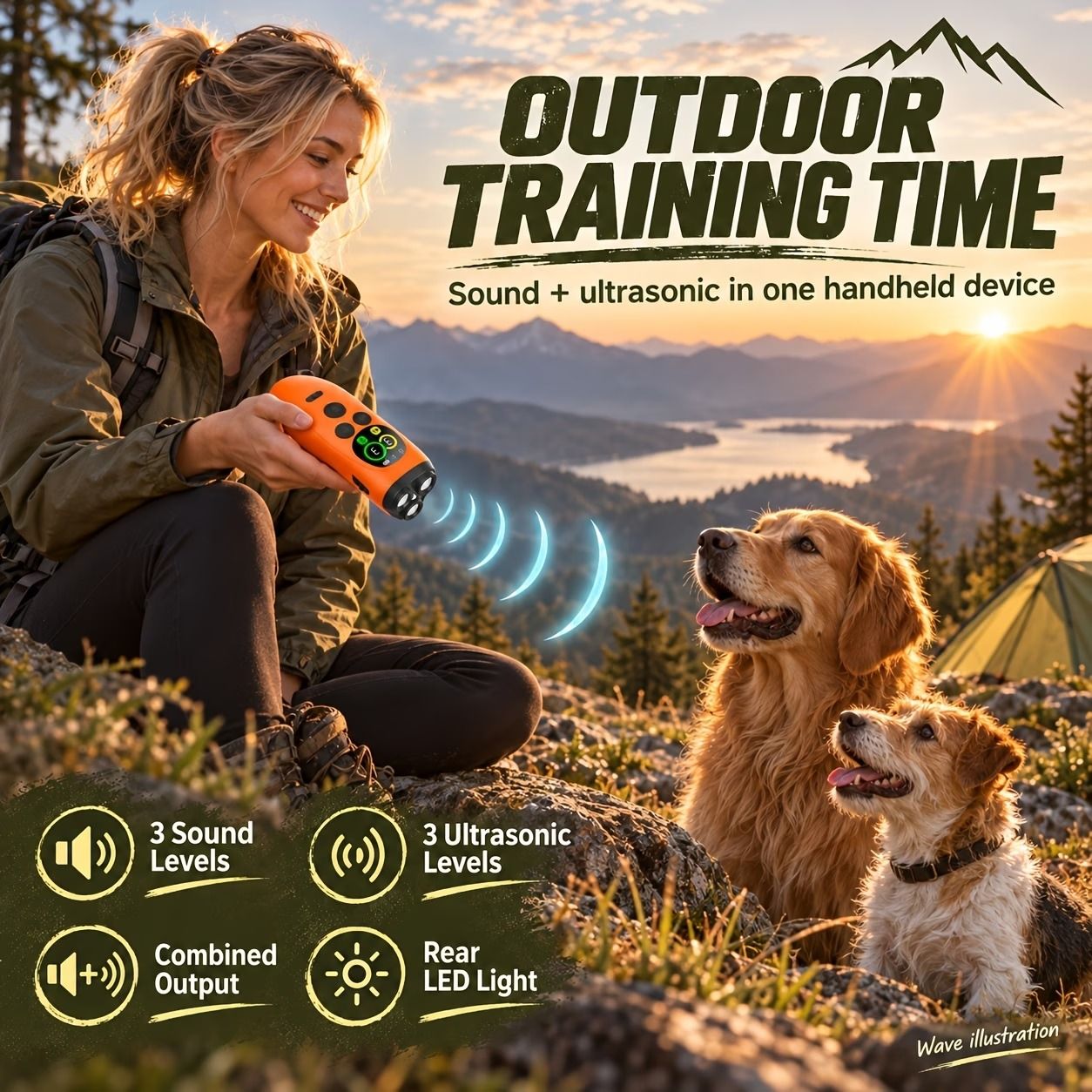 Outdoor Ultrasonic Dog Trainer – 1200mAh Rechargeable.*black image 9