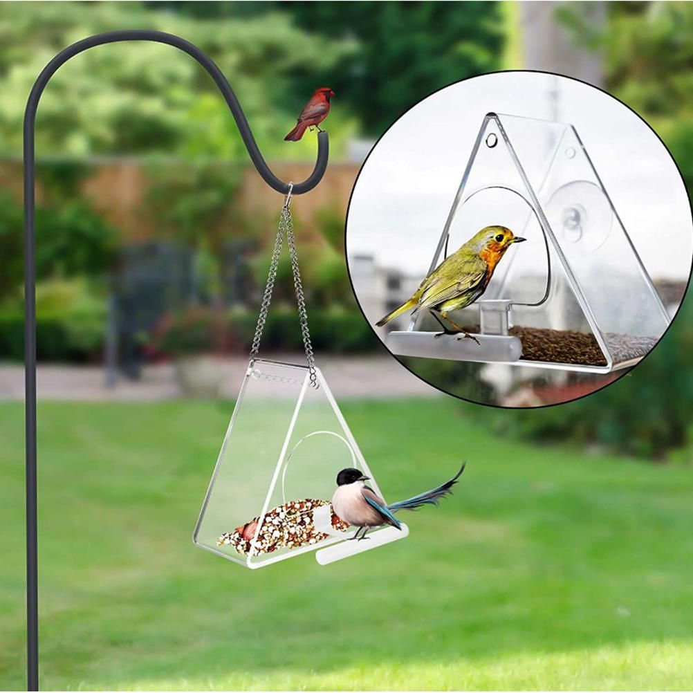 Bird Feeder Clear Acrylic Hanging Wild Bird Feeder Seed Tray for Indoor and Outdoor… image 6