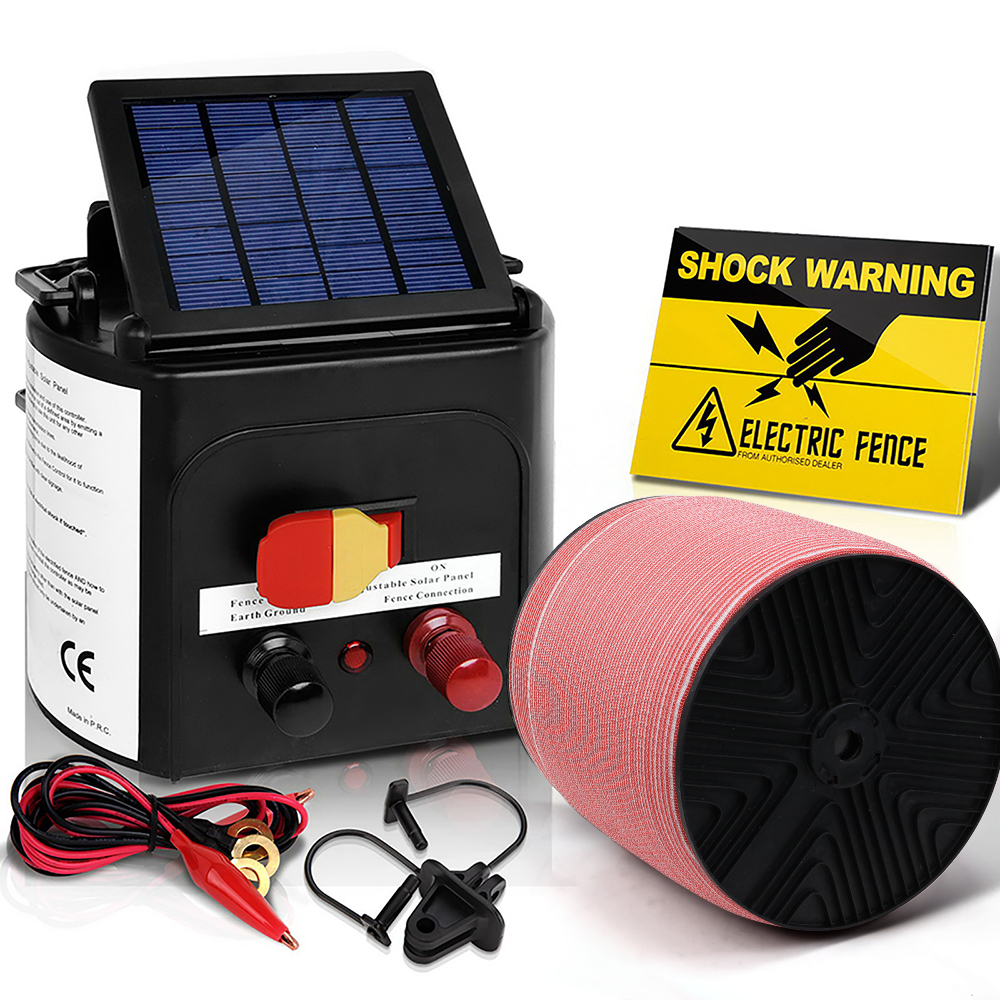 Giantz Fence Energiser 3KM Solar Powered Electric 2000M Poly Tape image 7