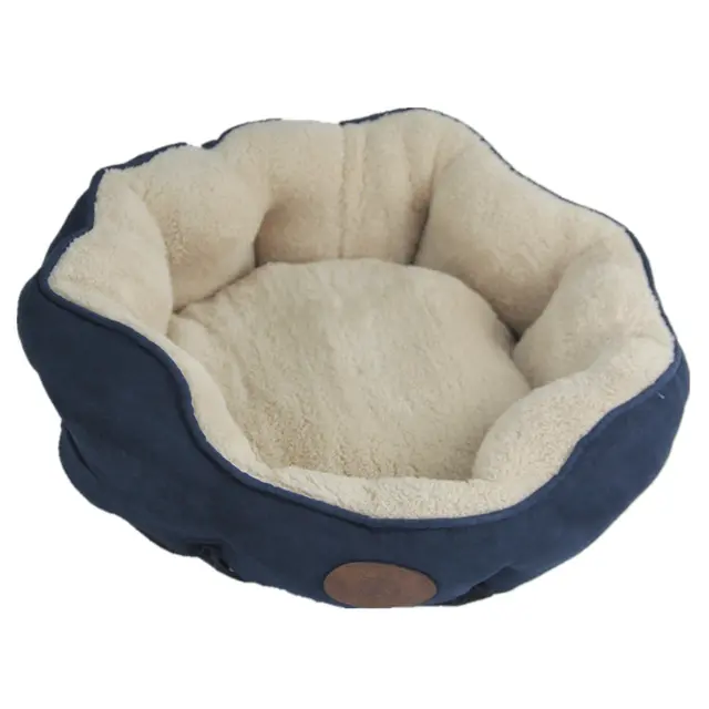 YES4PETS Washable Blue / Grey Fleece Soft Pet Dog Cat Bed-Medium