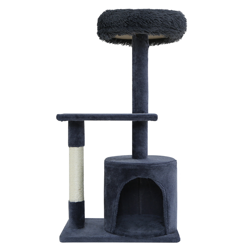 i.Pet Cat Tree 94cm Scratching Post Tower Scratcher Condo House Wood Trees Grey image 3