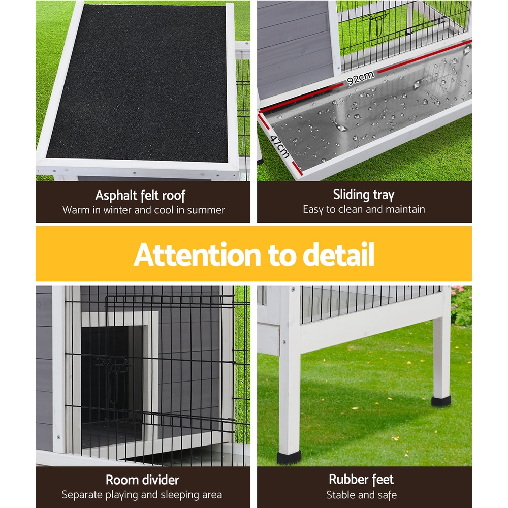 i.Pet Rabbit Hutch Chicken Coop 97cm x 49cm x 86cm Chicken Coop Large Run Wooden… image 6