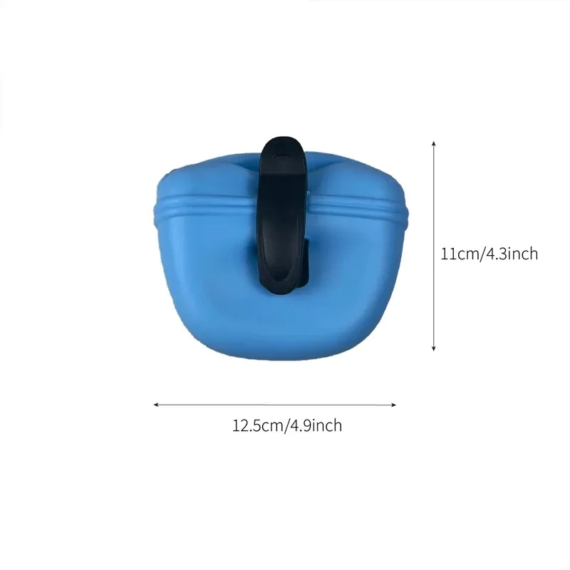 Dog Training Treat Bag Silicone Pet Pouch with Clip Waist Belt Snack Holder - Black image 4