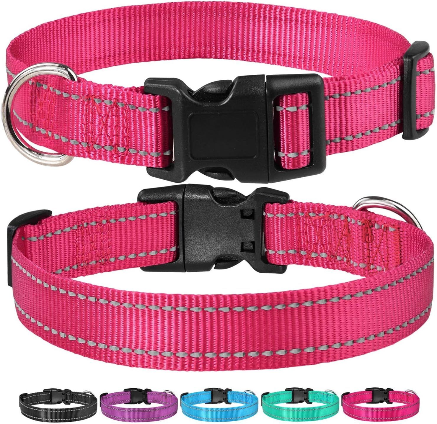 Reflective Dog Collar with Buckle Adjustable Safety Nyl Collars for Small Medium…, S image 6
