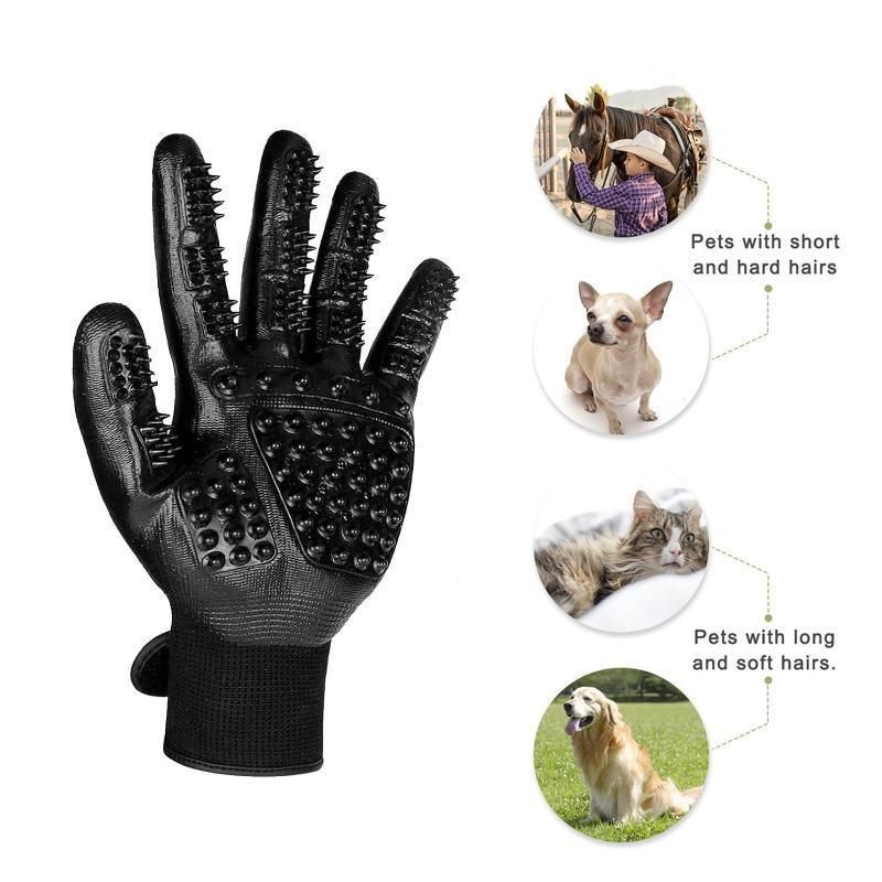 Black Pet Grooming Gloves - 1 Pair (2 Pieces) image 5