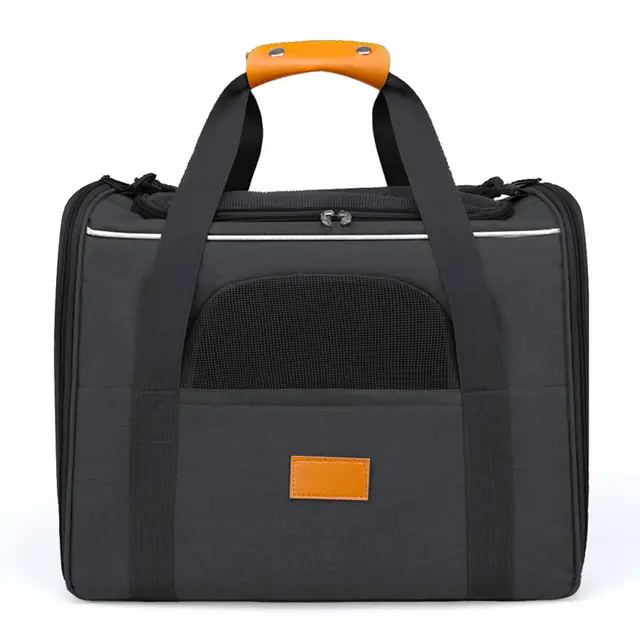 Foldable Soft-Sided Pet Carrier for Travel - Fits Cats & Small Dogs Under 6kg, Black