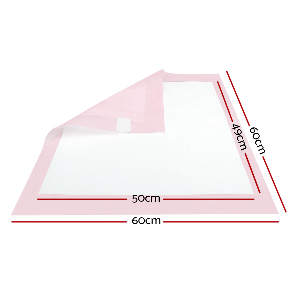 i.Pet Pet Training Pads 200pcs 60x60cm Puppy Dog Toilet Pee Indoor Super Absorbent Pink image 2
